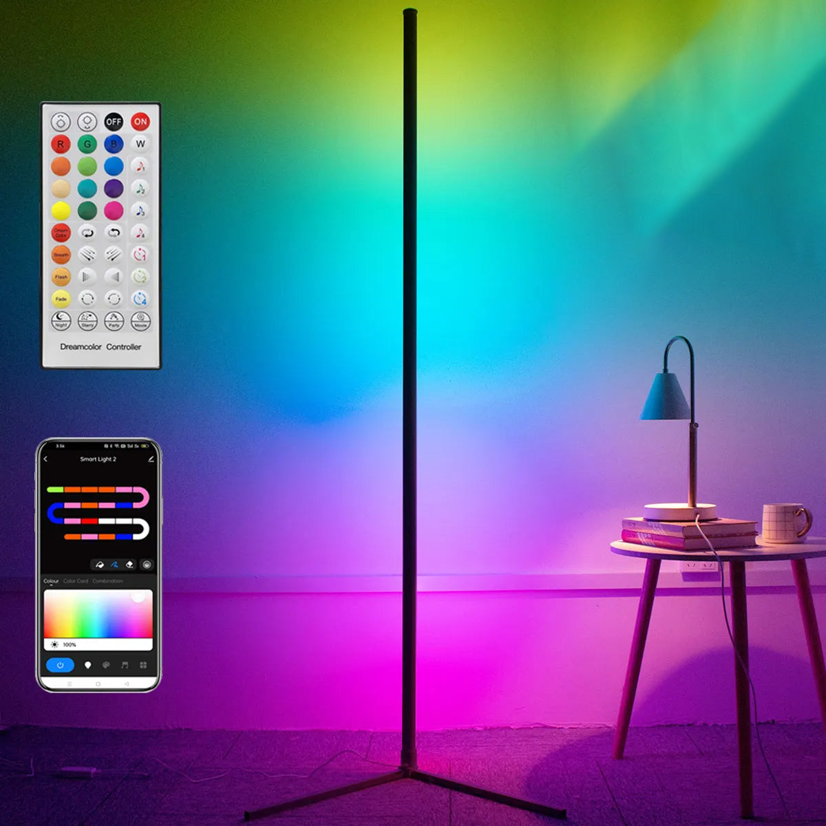 Barra LED RGB TUYA - Luz 160cm, Inteligente com Controlo por Voz e Comando Barra LED RGB TUYA - Luz 160cm, Inteligente com Controlo por Voz e Comando